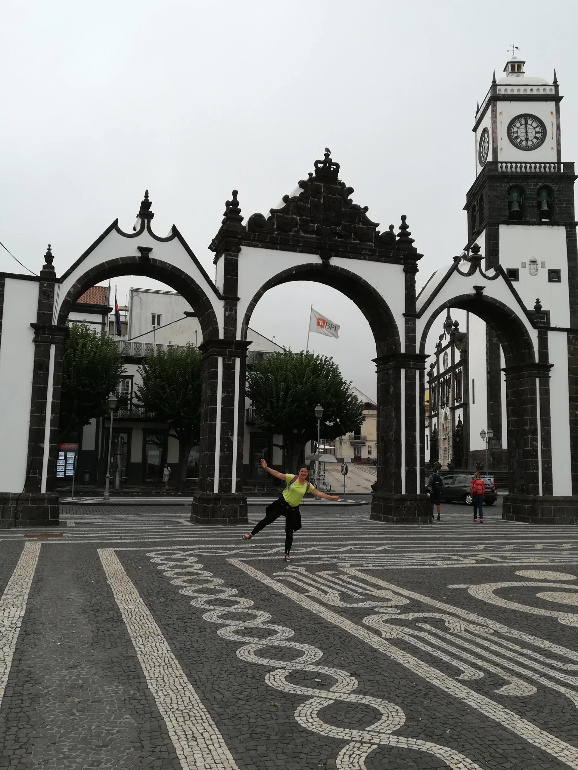 Solo travel in the Azores: cobblestone archway on São Miguel